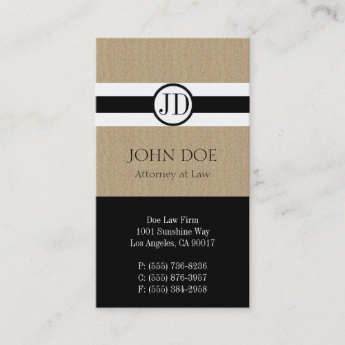 Attorney Lawyer Law Firm Pendant Tan Black Business Card Template