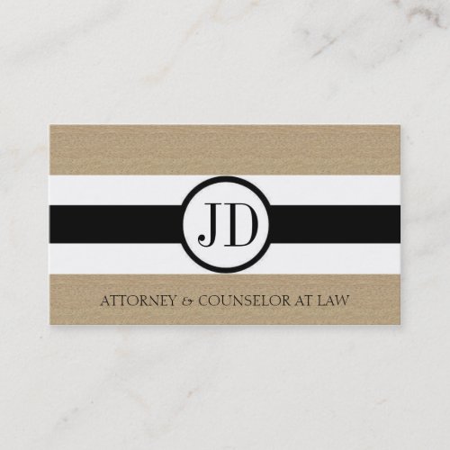 Attorney Lawyer Law Firm Ribbon Round Tan Marble Business Card Template