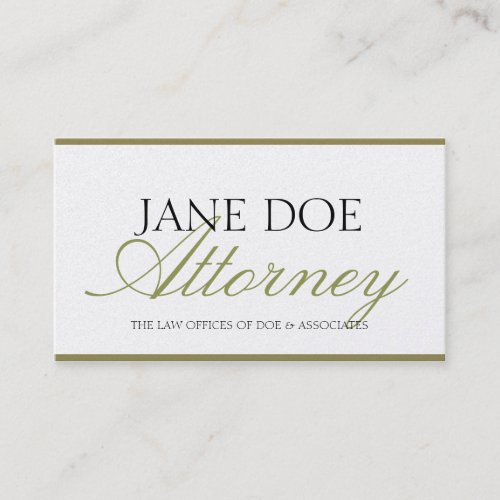 Attorney Lawyer Law Firm Script Gold Paper Business Card