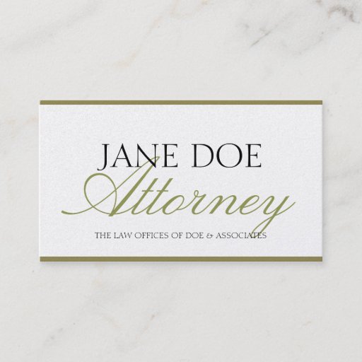 Customizable Attorney Lawyer Law Firm Script Gold Paper Business Card