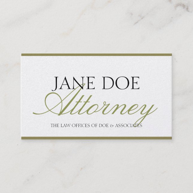 Attorney Lawyer Law Firm Script Gold Paper Business Card (Front)