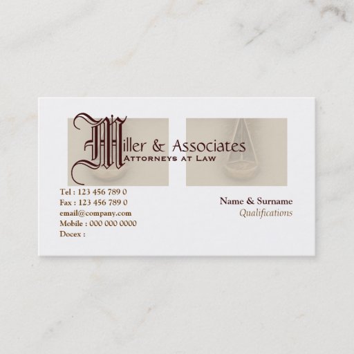 Customizable Attorney lawyer law legal business cards