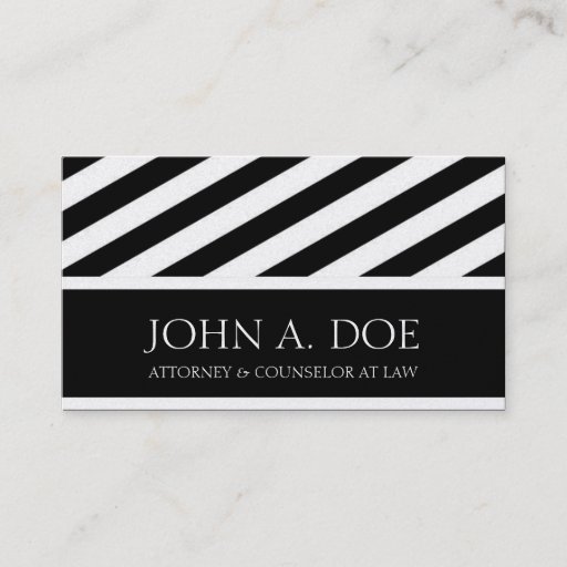 Customizable Attorney Lawyer Law Ribbon Diagonal Platinum Paper Business Cards