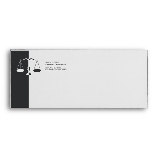 Attorney / Lawyer / Legal - Charcoal Grey envelope (Front)