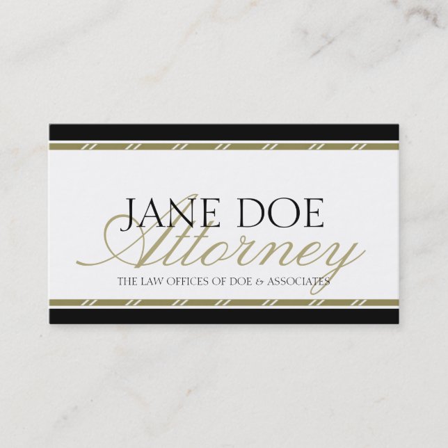 Attorney Lawyer Legal Counselor Law Firm Gold Business Card (Front)
