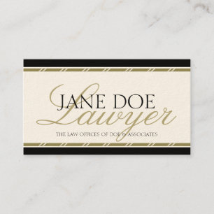 Attorney Lawyer Legal Counselor Law Firm Gold Business Card