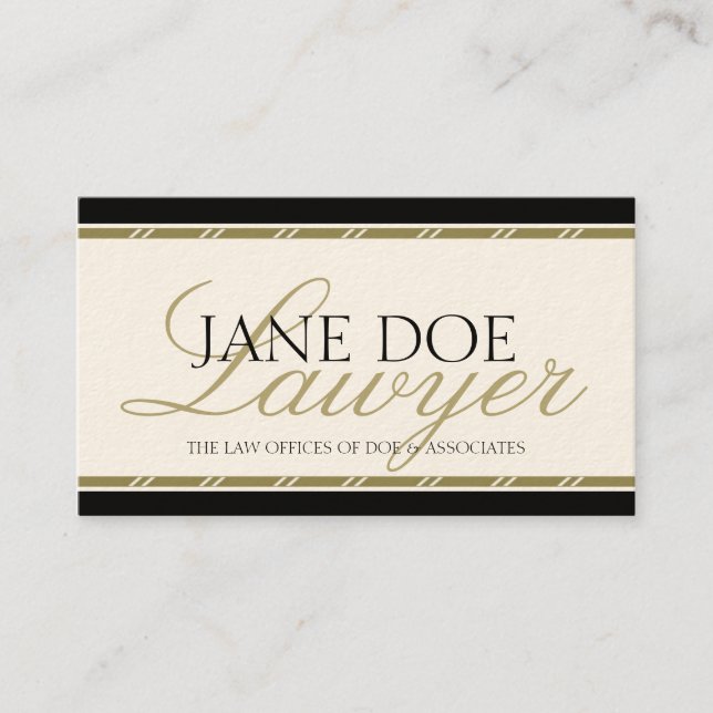 Attorney Lawyer Legal Counselor Law Firm Gold Business Card (Front)