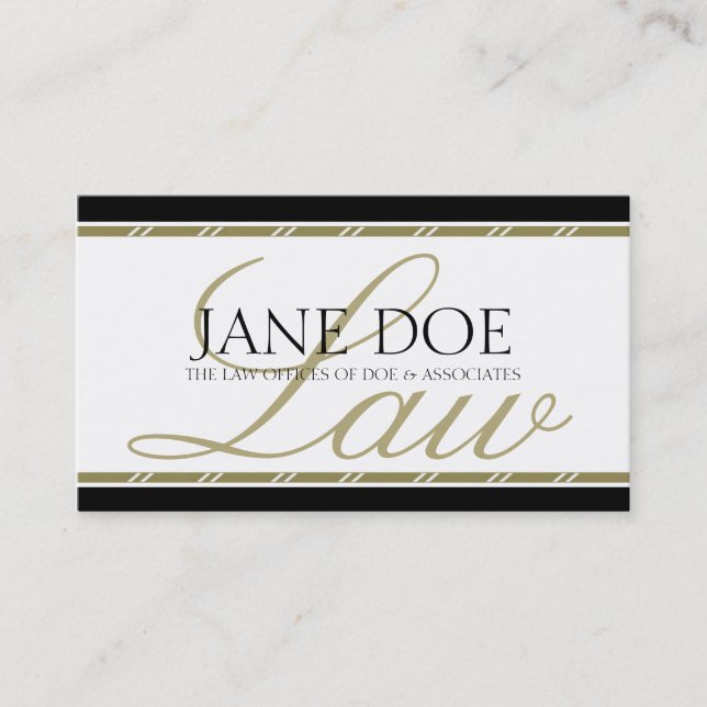 Attorney Lawyer Legal Counselor Law Firm Gold Business Card (Front)
