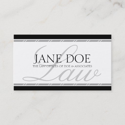 Customizable Attorney Lawyer Legal Counselor Law Firm Silver Business Cards