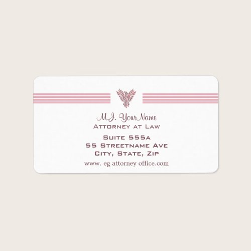 Attorney / Lawyer luxury stripes and pink phoenix Label