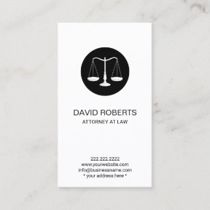 Attorney Lawyer Minimalist Scales Icon Business Card