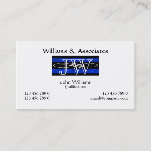 Attorney Lawyer monogram masculine Business Card Templates