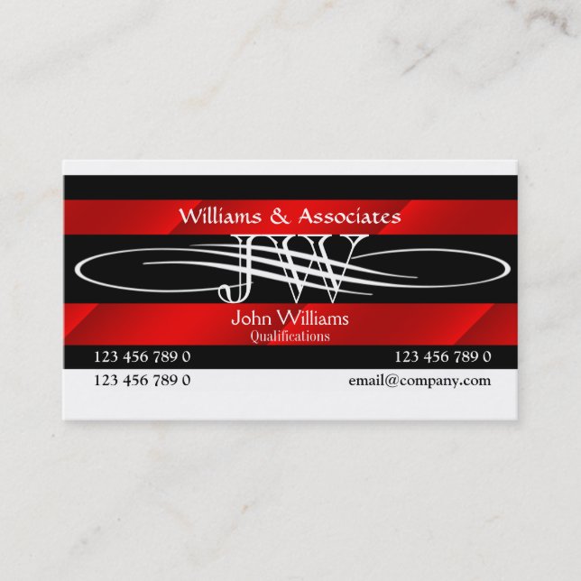 Attorney Lawyer monogram masculine Business Card (Front)