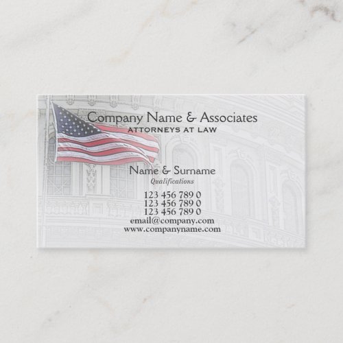 Attorney Lawyer Patriot patriotic American Business Card Template