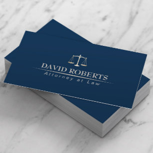 Attorney Lawyer Professional Blue & Gold Business Card