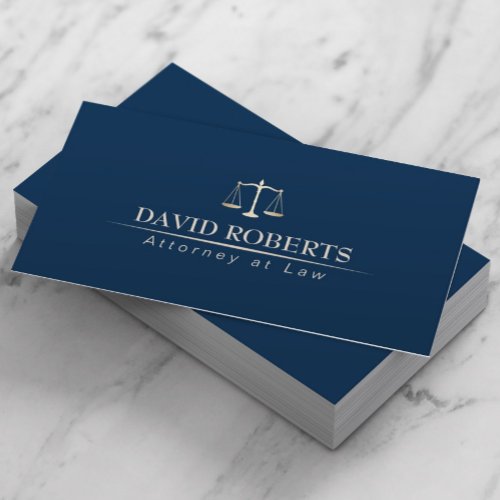 Attorney Lawyer Professional Blue  Gold Business Card