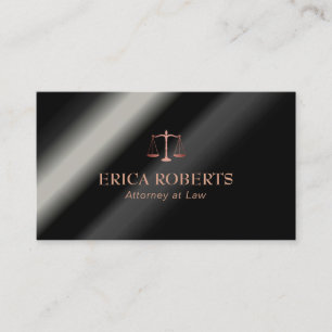 Attorney Lawyer Rose Gold Scale of Justice Metal Business Card