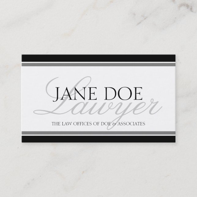 Attorney Lawyer Script - Available Letterhead - Business Card (Front)
