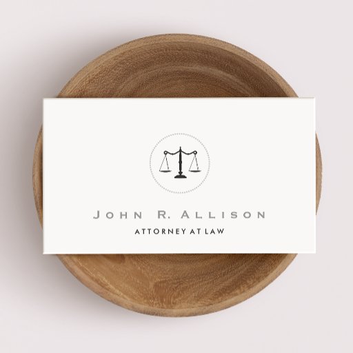 Customizable Simple and Elegant Justice Scale Attorney Business Card Template