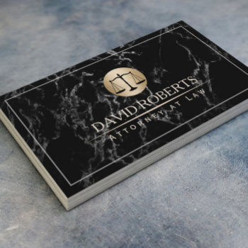 Attorney Lawyer Simple Framed Elegant Dark Marble Business Card by cardfactory at Zazzle