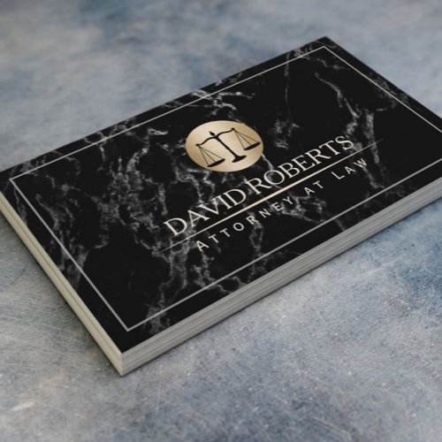 Attorney Lawyer Simple Framed Elegant Dark Marble Business Card