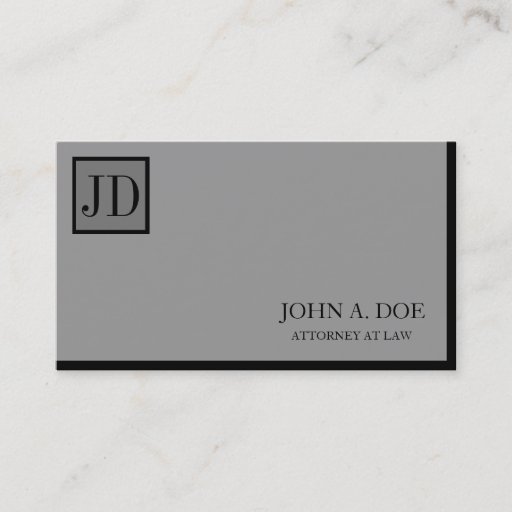 Customizable Attorney Lawyer Square Monogram Silver Business Cards