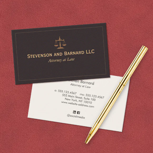 Attorney, Lawyer Traditional Business Card Zazzle