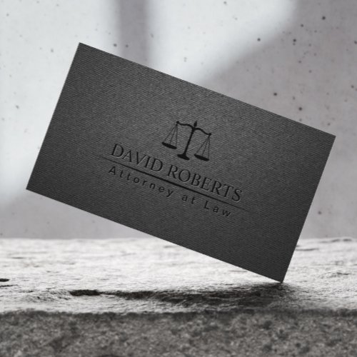 Attorney Lawyer Trendy Carbon Black Professional Business Card
