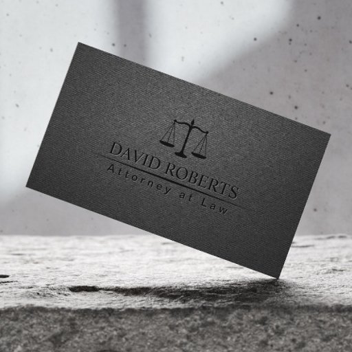 Customizable Attorney Lawyer Trendy Carbon Black Professional Business Card