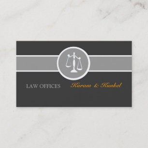 Attorney Legal Justice Scales Black White Gray Business Card