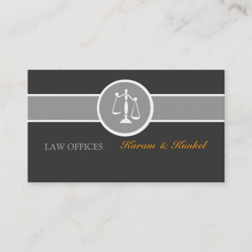 Customizable Attorney Justice Scales Black White Gray Business Cards