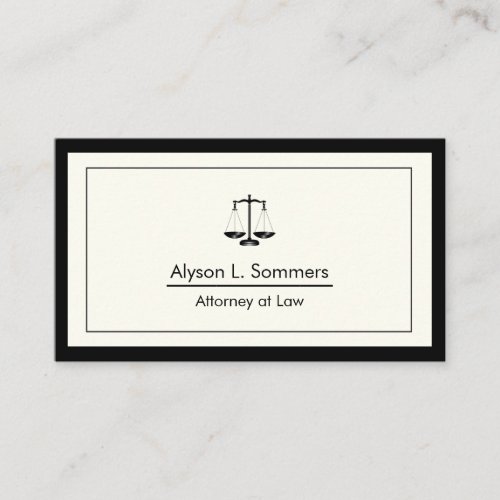 Attorney Legal Lawyer Black Scale Professional Business Card