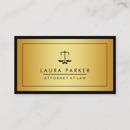 Attorney Legal Lawyer Black Scale Professional Business Card