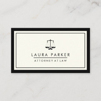 Attorney Legal Lawyer Black Scale Professional Business Card