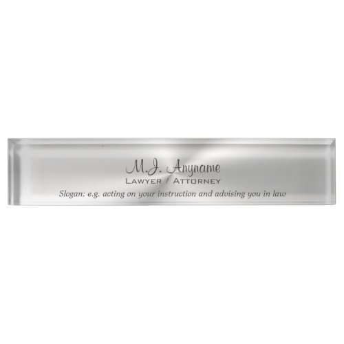 Attorney Luxury polished chrome-look with slogan