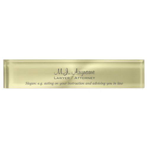 Attorney Luxury polished gold effect with slogan