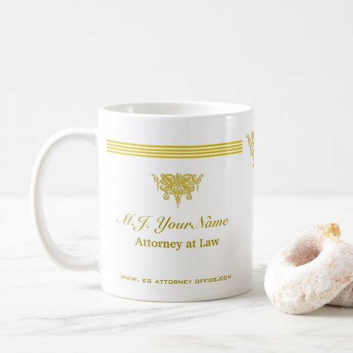 Attorney luxury stripes and gold Justice emblem Coffee Mug