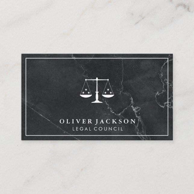 Attorney | Marble | Legal Justice Business Card (Front)