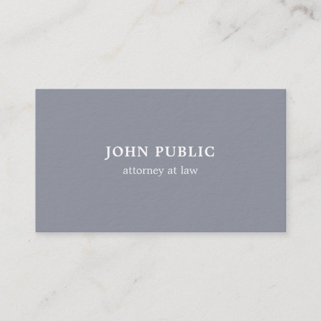 Attorney Modern Professional Elegant Grey Template Business Card (Front)