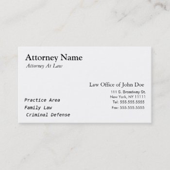 Attorney Modern - Simple  Clean  Elegant Business Card by SleekLaw at Zazzle