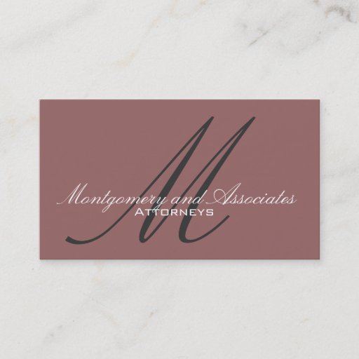 Customizable Attorney Monogram Customizable Business Card