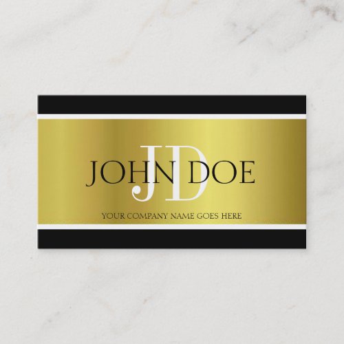 Attorney Monogram Gold Metallic Business Card Templates