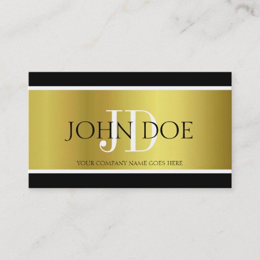 Customizable Attorney Monogram Gold Metallic Business Card Templates