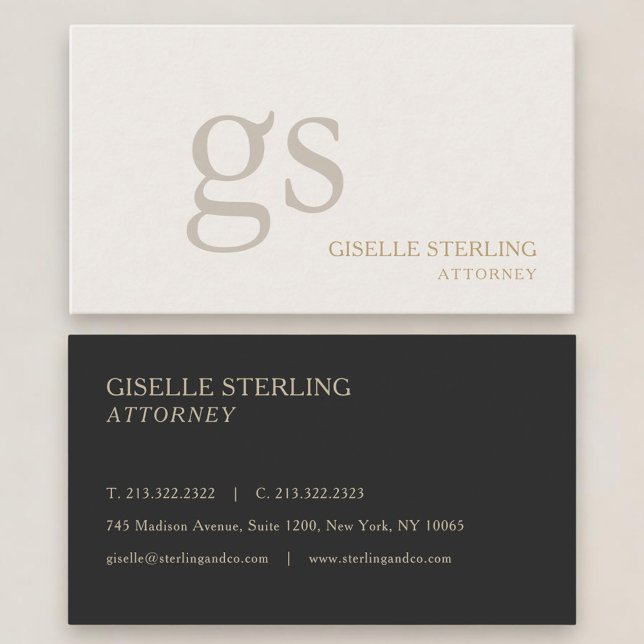 Attorney Monogram Professional Business Card (Creator Uploaded)