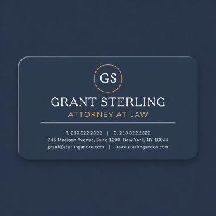 Attorney Navy Blue Professional Business Card