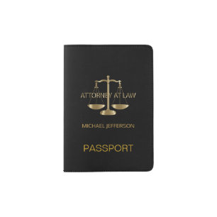 Attorney  of Law - Black and Gold Passport Holder