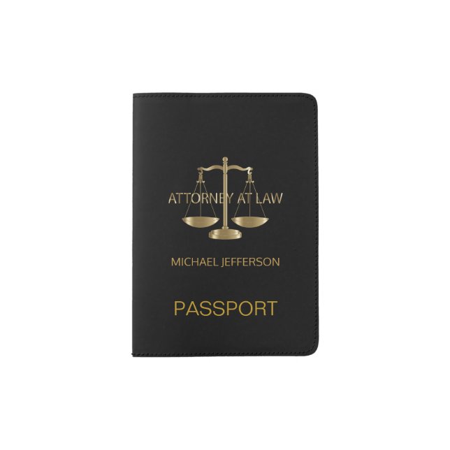 Attorney  of Law - Black and Gold Passport Holder (Front)