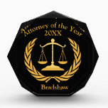 Attorney of the Year | Law | Lawyer - Black & Gold Acrylic Award<br><div class="desc">Attorney of the Year | Law | Lawyer - Black & Gold Acrylic Award</div>