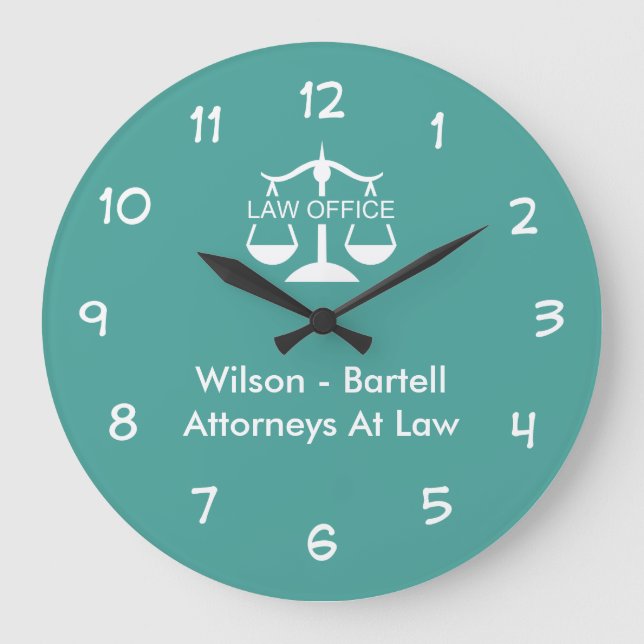 Attorney Office Business Logo Wall Clocks (Front)