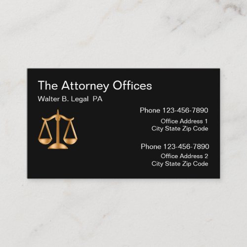 Attorney Office Multi Location Design Business Card